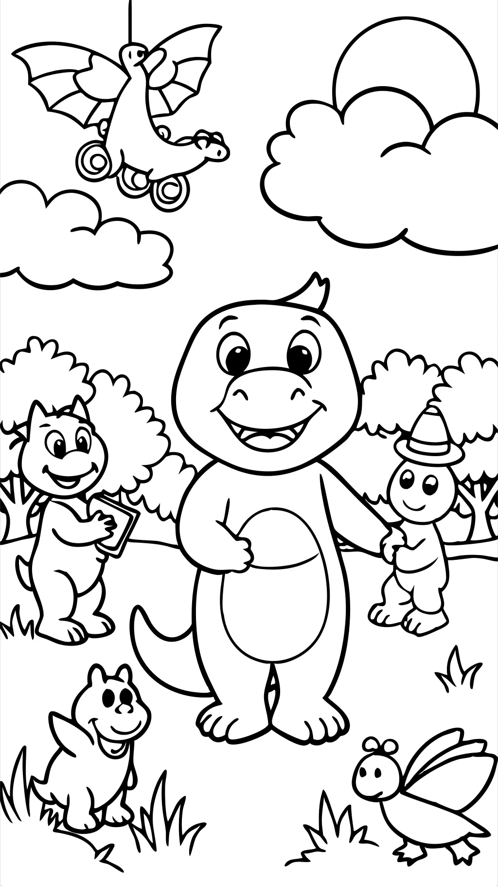 Barney y amigos para colorear